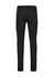 A pair of black stretch jeans for men, featuring a fitted design and a backside view. Includes branding.