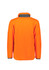 A bright orange unisex full zip sherpa fleece jacket, featuring long sleeves and a high collar.