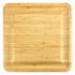 A square bamboo cheeseboard with a smooth surface and rounded edges. Features a simple design and natural finish.