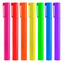 A selection of jumbo highlighter pens in pink, orange, yellow, green, blue, and purple, featuring textured grips and clips.