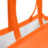 An orange laminated non-woven tote bag with a large gusset and sturdy straps. The interior is white.