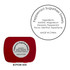 A red rectangular mint tin containing sugarfree peppermint sweets, with an ingredient label on the underside.