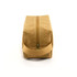 A tan kraft paper cosmetic bag with a zip closure and a side handle. It features a simple design and minimal branding.