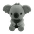 A grey koala-shaped pencil-top rubber eraser with a cute facial expression and black nose.