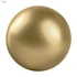 A gold stress ball with a smooth, shiny surface. It features a logo but no other text or designs.