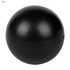 A black stress ball with a smooth, matte surface. The ball is round and features a simple design without branding.
