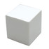 A white stress cube with smooth surfaces, designed for stress relief and relaxation.