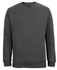 A grey jumper with long sleeves and a round neck. It has a logo at the neckline.