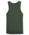 A green Podium Poly Singlet featuring a sleeveless design and a plain back with a logo.
