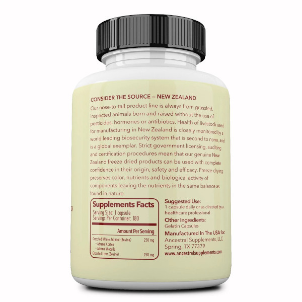 Grass Fed Adrenal Ancestral Supplements 180 caps MorNatural