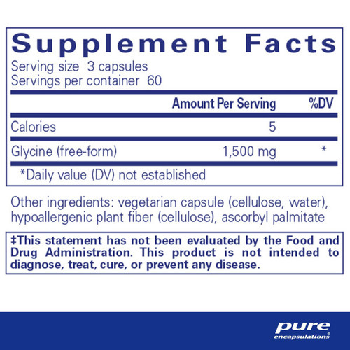 Glycine - Pure Encapsulations 500 mg 180 caps Glycine - Pure Encapsulations 500 mg 180 caps