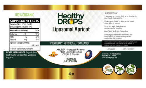 Liposomal Apricot - Healthy Drops 16 oz (473 ml) SPECIAL ORDER