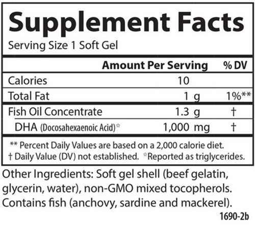 Elite DHA Gems® - Carlson 1,000 mg 30 soft gels