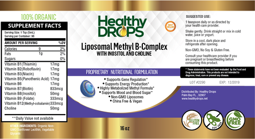 Liposomal Methyl B Complex - Healthy Drops 8 oz (236 ml) SPECIAL ORDER Liposomal Methyl B Complex - Healthy Drops 8 oz (236 ml) SPECIAL ORDER