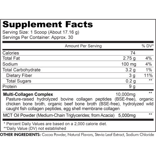 Multi Collagen Peptides Chocolate Powder - Codeage 18.16 oz (515 g) Multi Collagen Peptides Chocolate Powder - Codeage 18.16 oz (515 g)