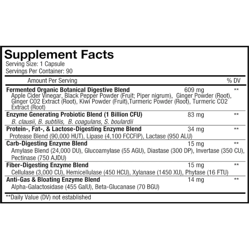 Fermented Digestive Enzymes - Codeage 90 caps Fermented Digestive Enzymes - Codeage 90 caps
