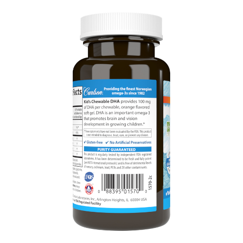 Kid's Chewable DHA 120gels - Carlson 100 mg Kid's Chewable DHA 120gels - Carlson 100 mg