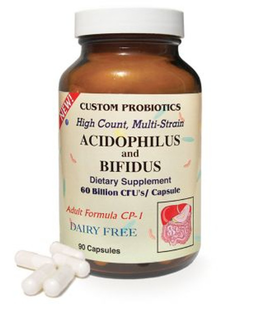 Acidophilus and Bifidus - Custom Probiotics 60 billion cfu’s/capsule 90 caps SPECIAL ORDER