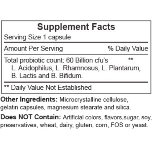 Acidophilus and Bifidus - Custom Probiotics 60 billion cfu’s/capsule 90 caps SPECIAL ORDER - DELAYED SHIPPING Acidophilus and Bifidus - Custom Probiotics 60 billion cfu’s/capsule 90 caps SPECIAL ORDER - DELAYED SHIPPING