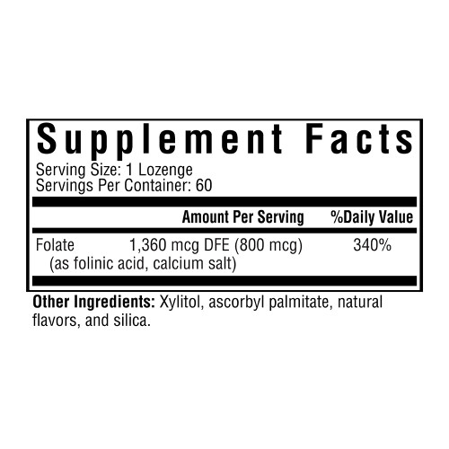 Folinic Acid - Seeking Health 60 Lozenges SPECIAL ORDER Folinic Acid - Seeking Health 60 Lozenges SPECIAL ORDER