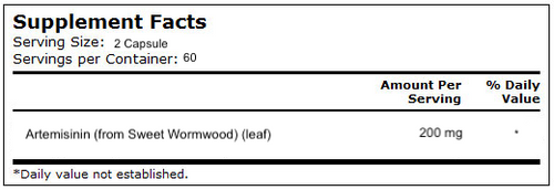 Artemisinin - Double Wood Supplements 200 mg 120 caps SPECIAL ORDER Artemisinin - Double Wood Supplements 200 mg 120 caps SPECIAL ORDER