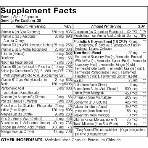 Teen’s Daily Multivitamin - Codeage 60 caps SPECIAL ORDER Teen’s Daily Multivitamin - Codeage 60 caps SPECIAL ORDER