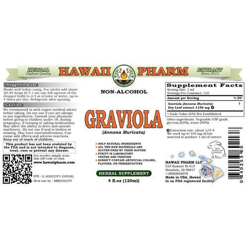 Graviola - Hawaii Pharm 4 oz (120ml) SPECIAL ORDER Graviola - Hawaii Pharm 4 oz (120ml) SPECIAL ORDER