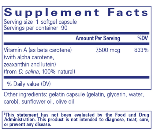 Beta Carotene - Pure Encapsulations 90 caps SPECIAL ORDER Beta Carotene - Pure Encapsulations 90 caps SPECIAL ORDER