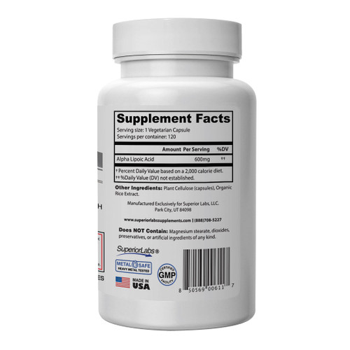 Alpha Lipoic Acid - Superior Labs 600 mg 120 caps Alpha Lipoic Acid - Superior Labs 600 mg 120 caps