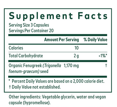 Fenugreek Seed - Gaia Herbs 60 caps SPECIAL ORDER Fenugreek Seed - Gaia Herbs 60 caps SPECIAL ORDER