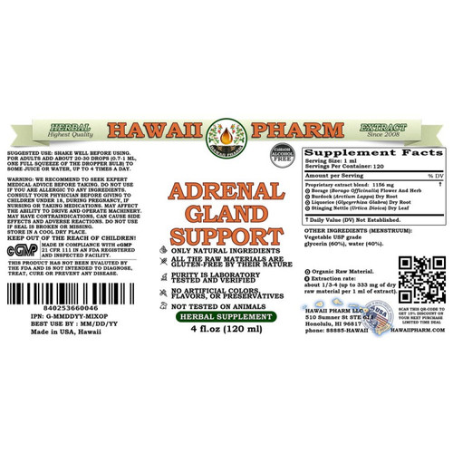 Adrenal Gland Support - Hawaii Pharm 4 oz (120 ml) SPECIAL ORDER Adrenal Gland Support - Hawaii Pharm 4 oz (120 ml) SPECIAL ORDER