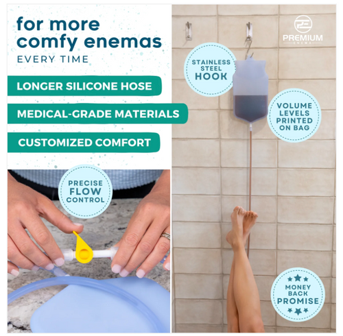 PE Clear Silicone Enema Bag Kit - 2 Quart