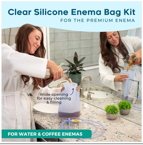 PE Clear Silicone Enema Bag Kit - 2 Quart