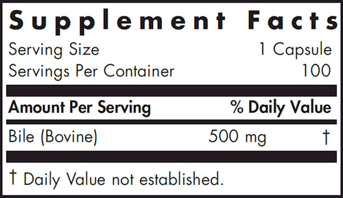 Ox Bile - Allergy Research Group 500 mg 100 caps SPECIAL ORDER Ox Bile - Allergy Research Group 500 mg 100 caps SPECIAL ORDER