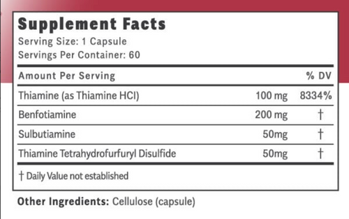 Thiamega - Objective Nutrients 60 caps SPECIAL ORDER Thiamega - Objective Nutrients 60 caps SPECIAL ORDER