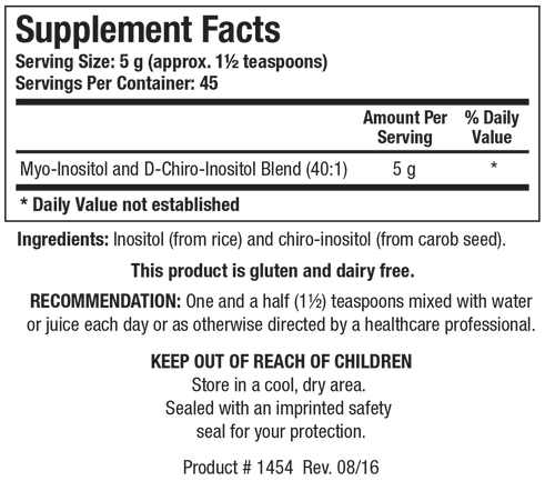 Myo + D-Chiro Inositol™ - Biotics Research 8 oz (225 g) SPECIAL ORDER Myo + D-Chiro Inositol™ - Biotics Research 8 oz (225 g) SPECIAL ORDER