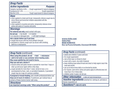 Cough Suppressant & Analgesic Chest Rub Vicks VapoRub - 1.76 oz (49.8 g)