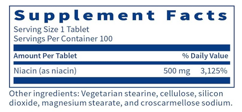 Niacin-SR - Klaire Labs 500 mg 100 tablets SPECIAL ORDER Niacin-SR - Klaire Labs 500 mg 100 tablets SPECIAL ORDER