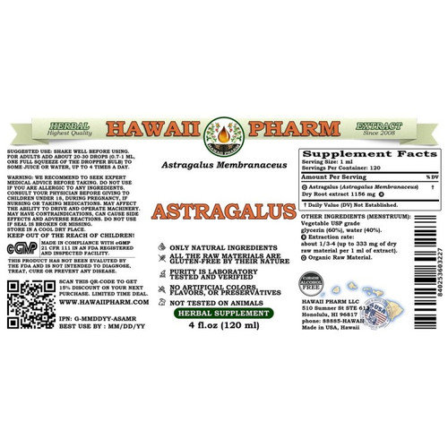 Astragalus - Hawaii Pharm 4 oz (120 ml) SPECIAL ORDER