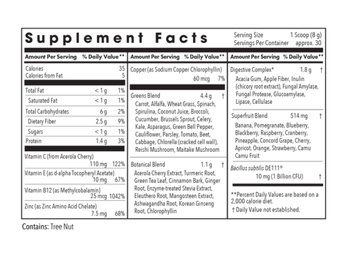 Super Greens Powder - Allergy Research Group 8.45 oz (240g) SPECIAL ORDER