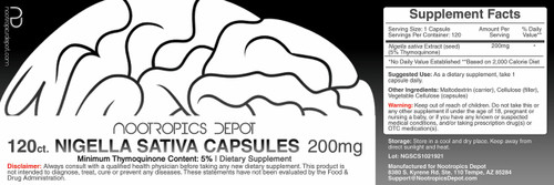 Nigella Sativa - Nootropics Depot 200 mg 60 caps SPECIAL ORDER Nigella Sativa - Nootropics Depot 200 mg 60 caps SPECIAL ORDER