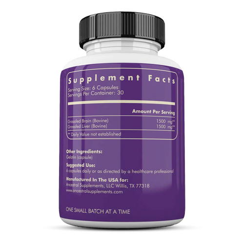 Grass Fed Beef Brain - Ancestral Supplements 180 caps