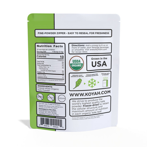Organic Kale Powder - Koyah 2.4 oz (69 g) SPECIAL ORDER Organic Kale Powder - Koyah 2.4 oz (69 g) SPECIAL ORDER