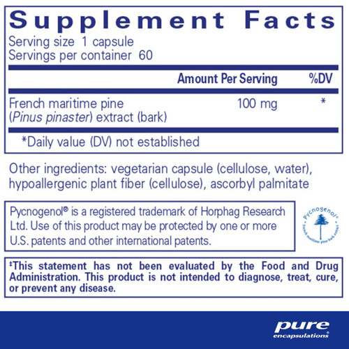 Pycnogenol - Pure Encapsulations 100 mg 60 caps SPECIAL ORDER Pycnogenol - Pure Encapsulations 100 mg 60 caps SPECIAL ORDER