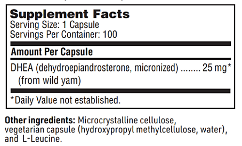 DHEA - Klaire Labs 25 mg 100 caps