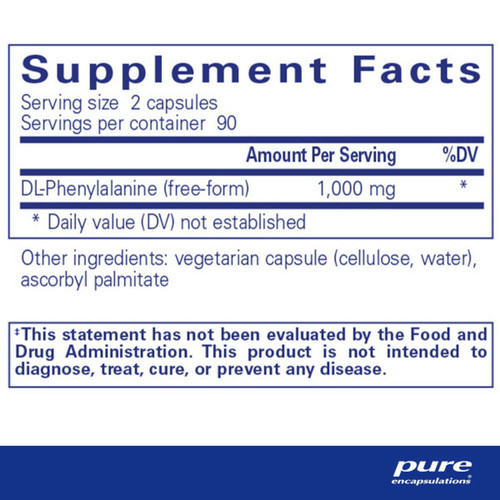 DL-Phenylalanine - Pure Encapsulations SPECIAL ORDER 90/180 capsules DL-Phenylalanine - Pure Encapsulations SPECIAL ORDER 90/180 capsules