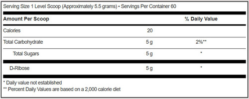 D-Ribose - Klaire Labs 10.58 oz (300 g) D-Ribose - Klaire Labs 10.58 oz (300 g)
