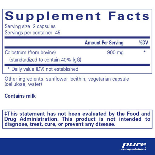 Colostrum 40% IgG - Pure Encapsulations 90 caps Colostrum 40% IgG - Pure Encapsulations 90 caps