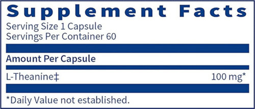 L-Theanine - Klaire Labs 100 mg 60 caps L-Theanine - Klaire Labs 100 mg 60 caps