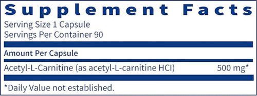 Acetyl-L-Carnitine - Klaire Labs 500 mg 90 caps Acetyl-L-Carnitine - Klaire Labs 500 mg 90 caps